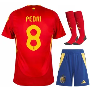 Conjunto de camisa de campo para niños de España de Pedro 2024/25 - Roja