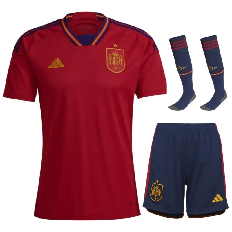 Spain 2022 World Cup Home Kids Football Kit - Red