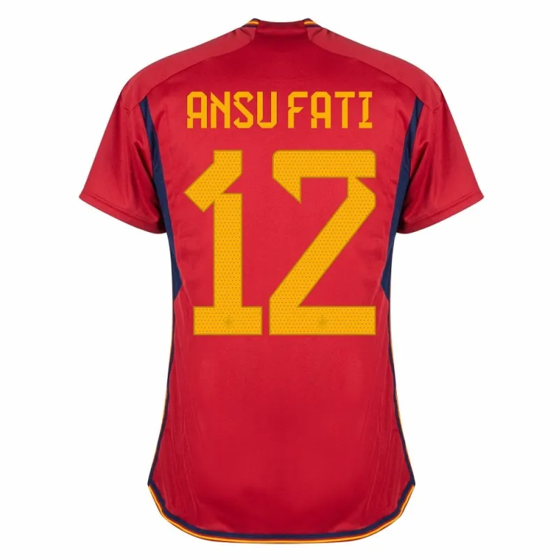 Ansu Fati's Spain 2022 FIFA World Cup Home Jersey - Red
