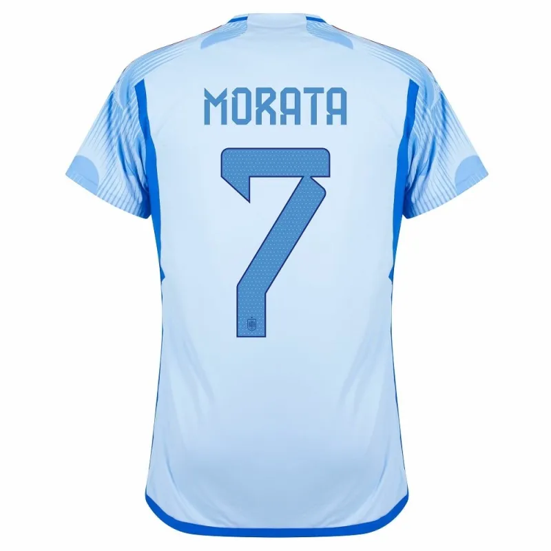 Morata. Spain's 2022 FIFA World Cup Away Jersey - Blue