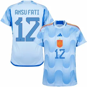 Ansu Fati. Camiseta de fuera de España para la Copa del Mundo FIFA 2022 - Azul