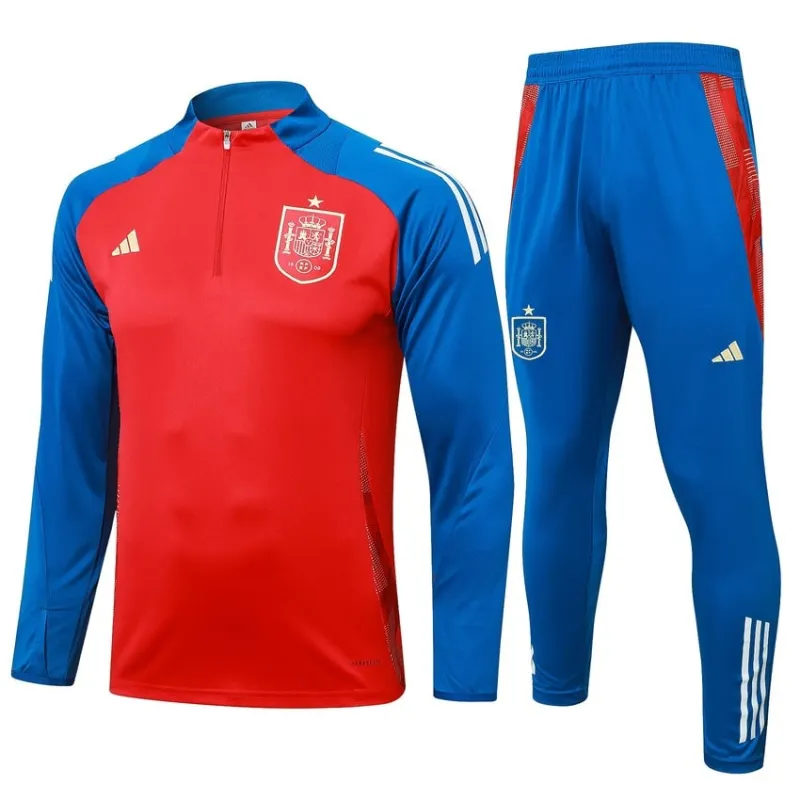 Spanische Langarm-Sportkleidung + Hosen 2024/25 - rot