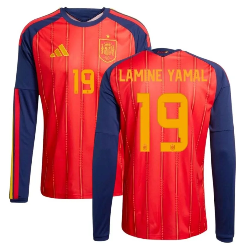 Maillot domicile manches longues Espagne LAMINE YAMAL 2026/27 - Rouge