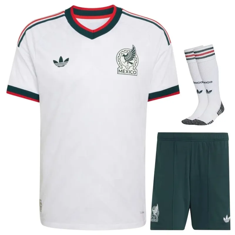 Mexiko 2026/27 Kinder Auswärtstrikot Set weiß