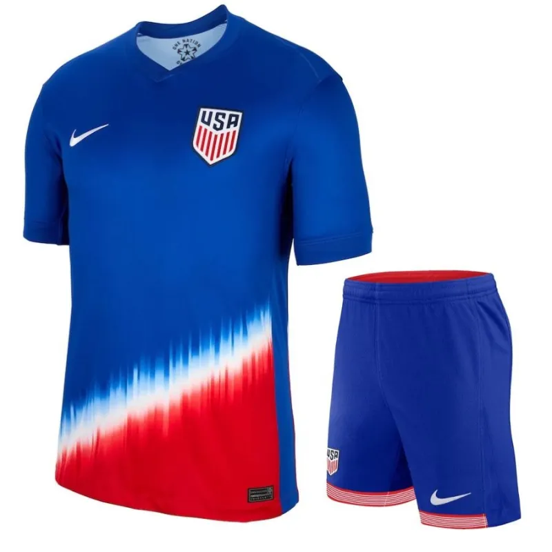 L'ensemble de maillots d'extérieur 2024/25 pour enfants de l'équipe des États-Unis, bleu