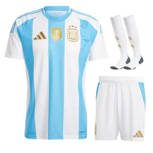 Argentine 2024/25 Maillot Domicile Réplique Enfant Complet - Bleu Clair