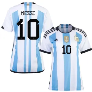 Messi, Argentina 2022/23 3-Star Women's Jersey (Sky Blue)