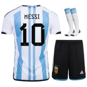 Messi Argentine 2022/23 3 Étoiles Domicile Enfant Complet - Bleu Ciel