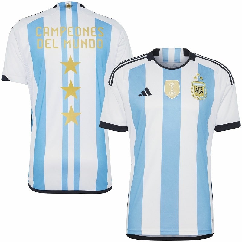 Maglia dell'Argentina campione del mondo a 3 stelle (Blu celeste)