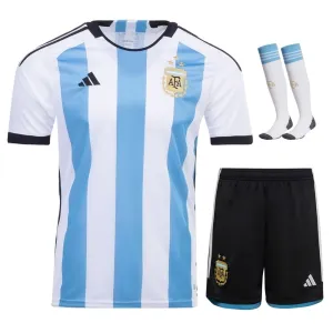 Argentine 2022/23 3 Étoiles Domicile Enfant Complet - Bleu Ciel