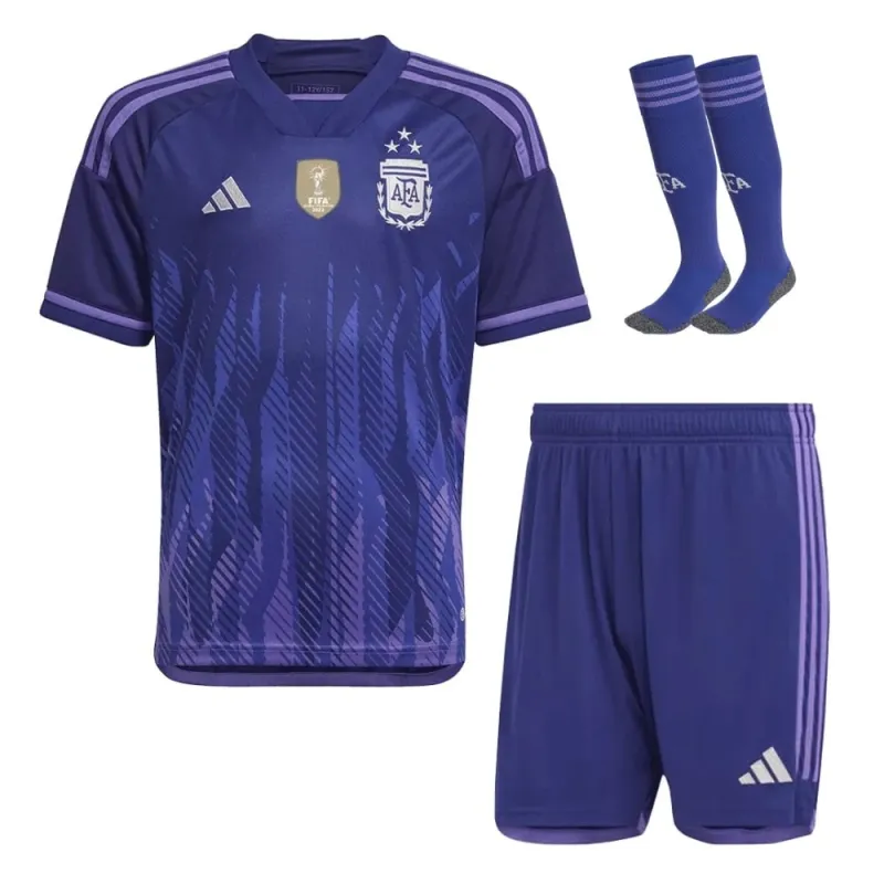 Argentina 2022/23 3 Stars Away Kids Kit - Sky Blue
