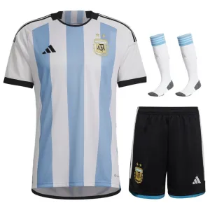 Argentine 2022 Coupe du Monde Domicile Enfant Complet - Bleu Ciel