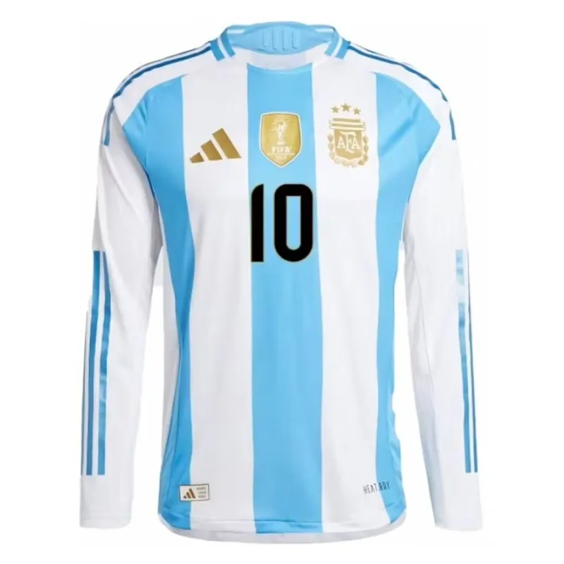 Messi Argentina 2024/25 Home Long Sleeve Replica Jersey - Light Blue
