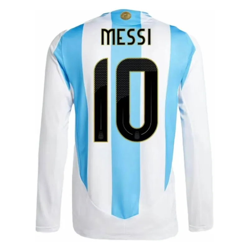 Messi Argentina 2024/25 Home Long Sleeve Replica Jersey - Light Blue