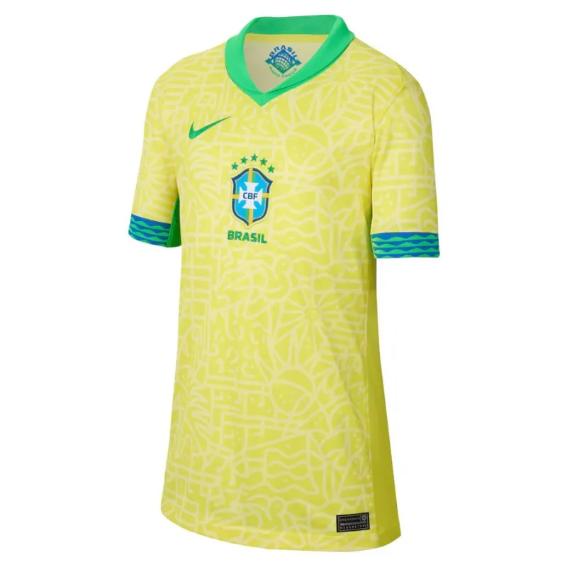 Set di maglia di casa del Brasile 2024/25 - Versione per bambini tifosi (Giallo)