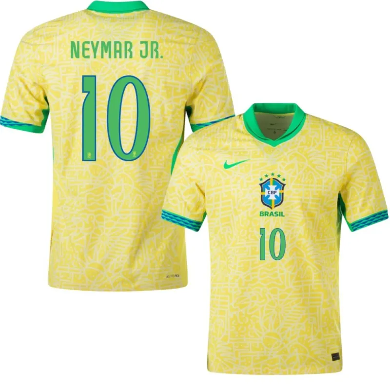Neymar, Brazil 2024/25 Home Jersey, Fan Edition, Yellow