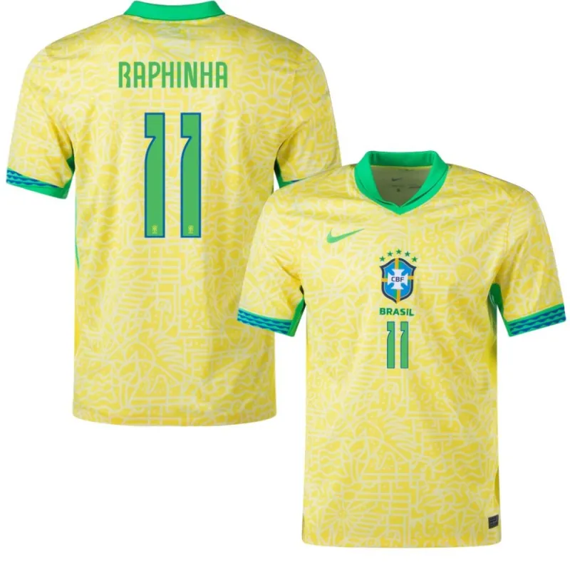 Raphinha, Maglia di casa del Brasile 2024/25, edizione per tifosi, Giallo