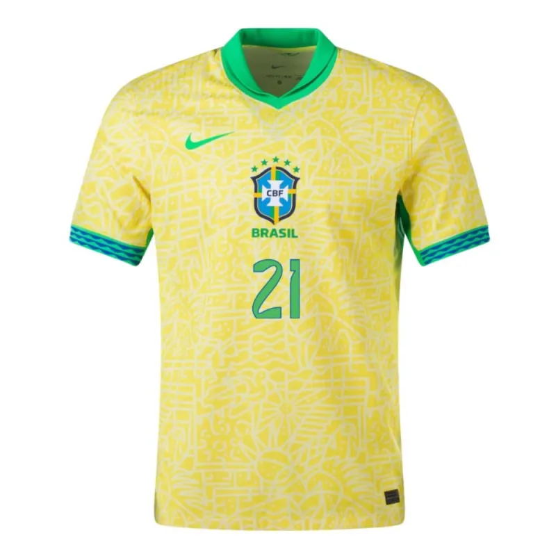 Endrick, Brazil 2024/25 Home Jersey, Fan Edition, Yellow