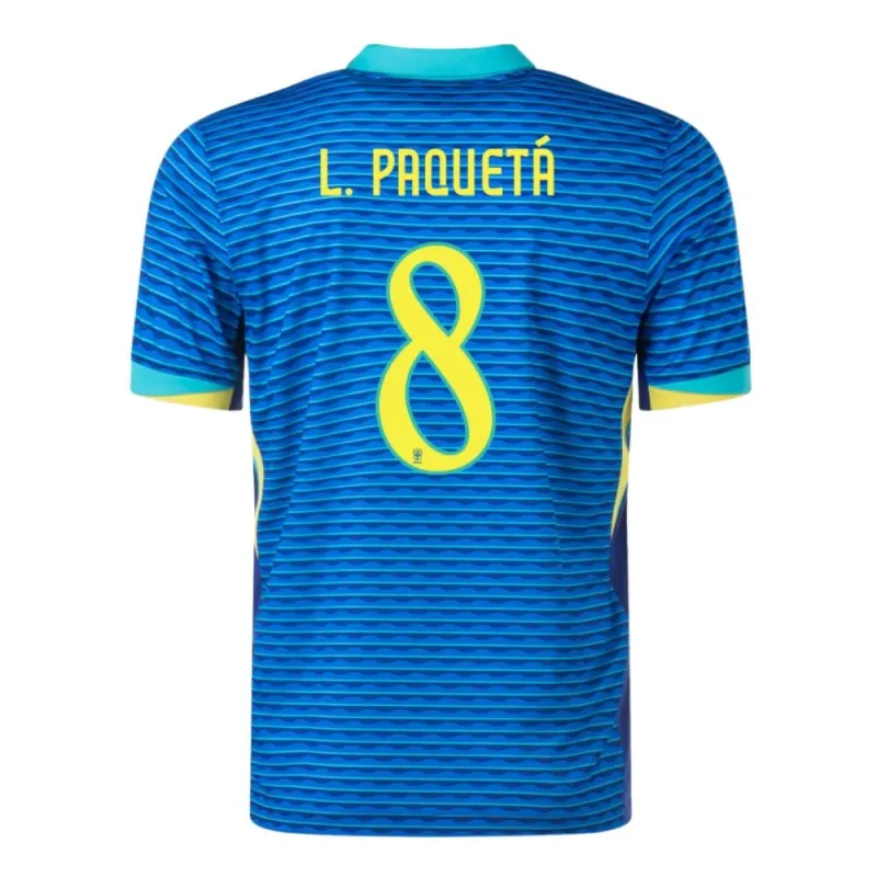 Paquetá, Maillot d'extérieur du Brésil 2024/25, Version pour les supporters, Bleu