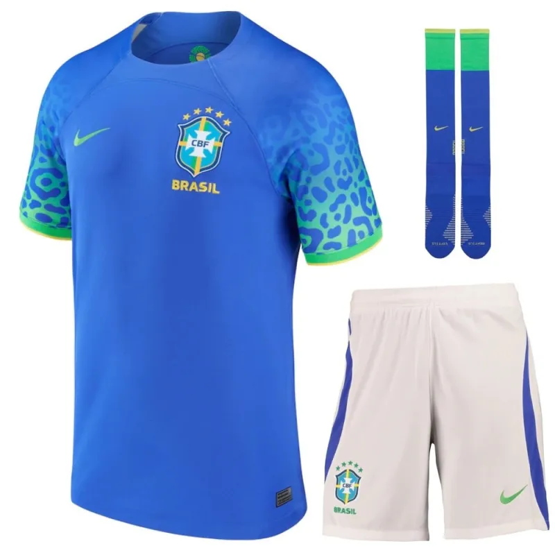 Brazil 2022/23 Away Kids Fan Edition Kit - Blue