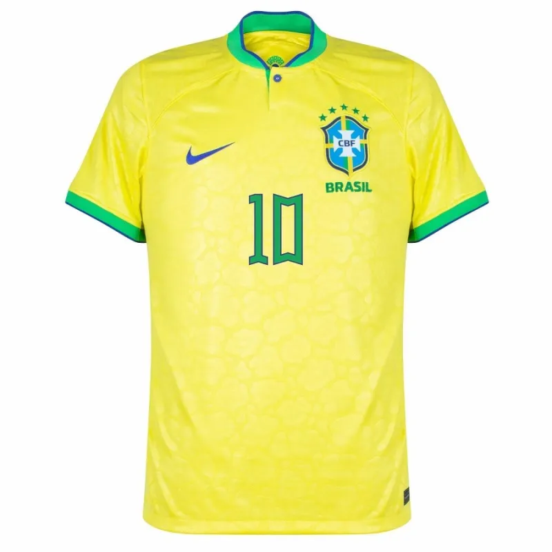 Brasilien 2022 Weltmeisterschaft Heim-Kinder-Trikot von Neymar Jr (Gelb)