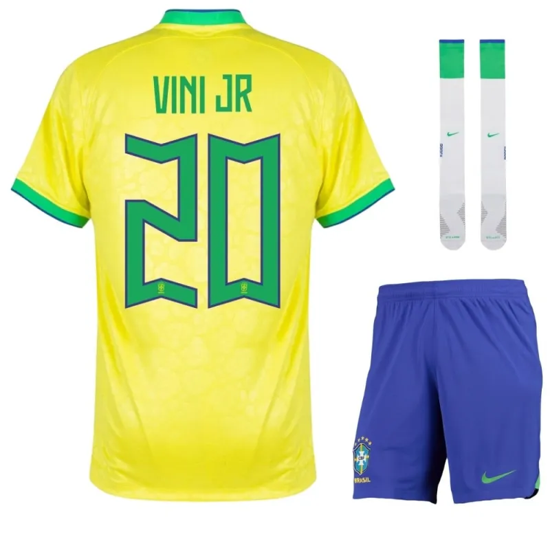 Vini Jr, Maillot de supporter du Brésil pour la Coupe du monde 2022 (Maillot principal, Bleu)