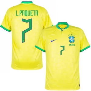 L. Paqueta, Brazil 2022 World Cup Home Fan Jersey (Yellow)