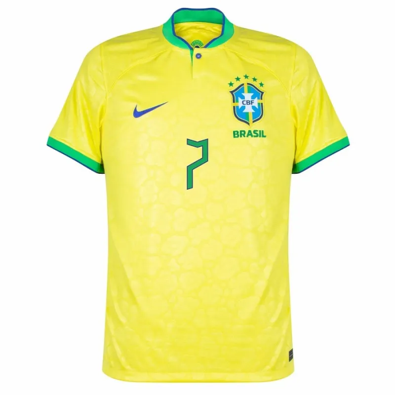 L. Paqueta, Camiseta del jugador del Brasil para la Copa Mundial 2022 (Camiseta local, Amarilla)