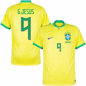 G. Jesus Brazil 2022 World Cup Home Jersey - Yellow