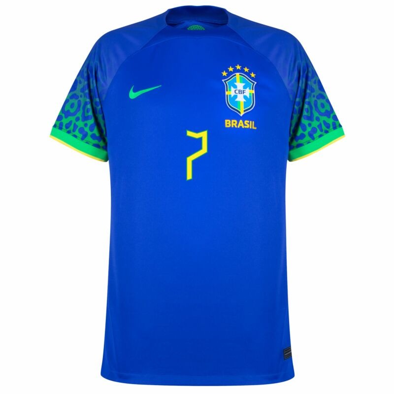 L. Paqueta, Maillot du joueur du Brésil pour la Coupe du monde 2022 (Maillot extérieur, Bleu)