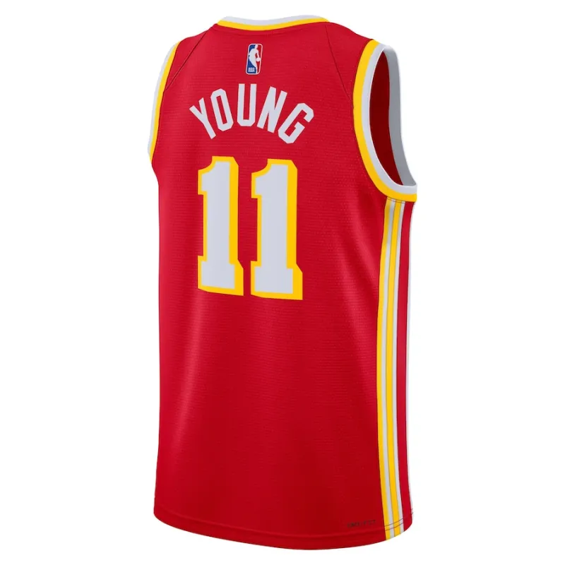 Trae Young, Maglia Swingman unisex degli Atlanta Hawks - Edizione Icona - Rosso