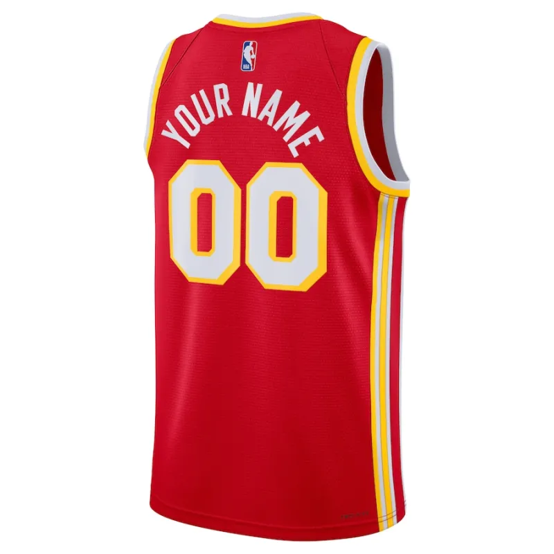 Atlanta Hawks Unisex Swingman Custom Jersey - Icon Edition - Red