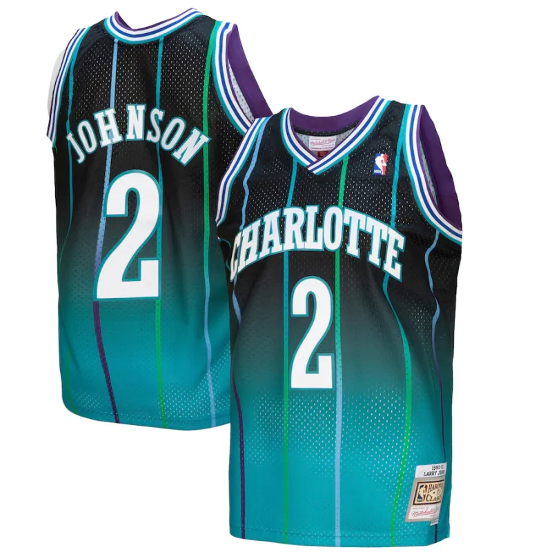 Larry Johnson Charlotte Hornets Mitchell & Ness 1992/93 Hardwood Classics Swingman Jersey