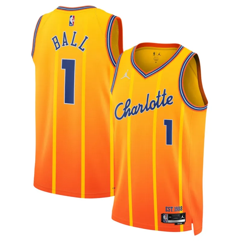 Charlotte Hornets LaMelo Ball 2025/26 Maillot Swingman - Édition Ville - Orange
