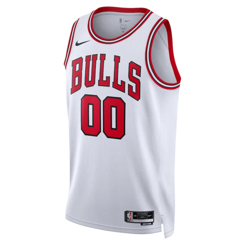 Maillot personnalisé Swingman unisexe des Chicago Bulls - Édition Association - Blanc