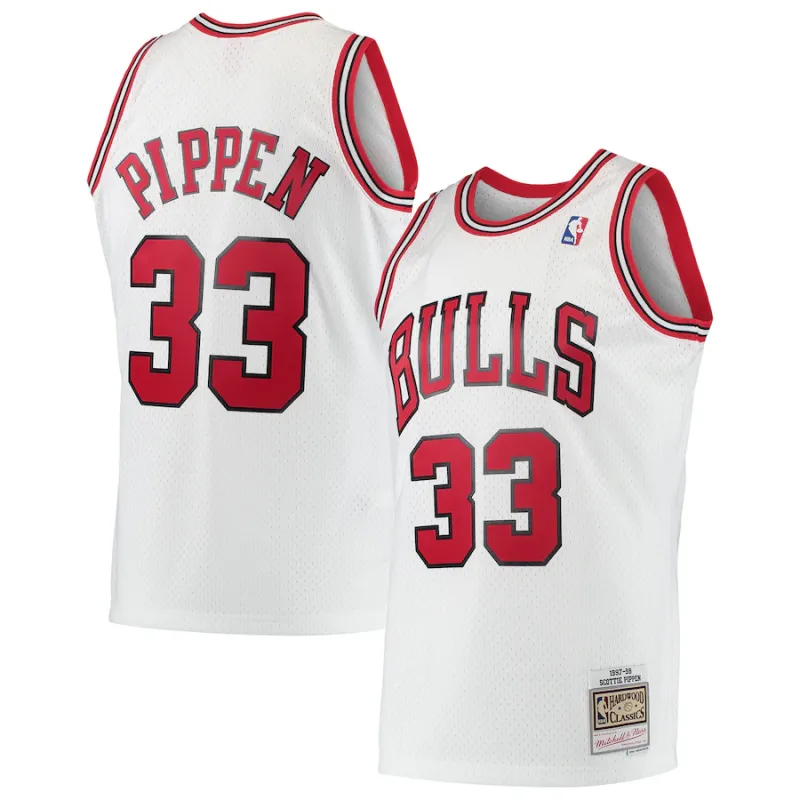Scottie Pippen Camiseta Swingman de los Hardwood Classics de los Chicago Bulls Mitchell & Ness - Blanco