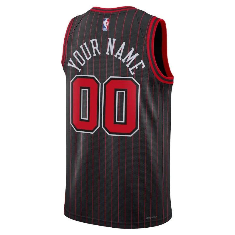 Chicago Bulls 2025/26 Unisex Swingman individuelles Trikot - Statement Edition - Schwarz
