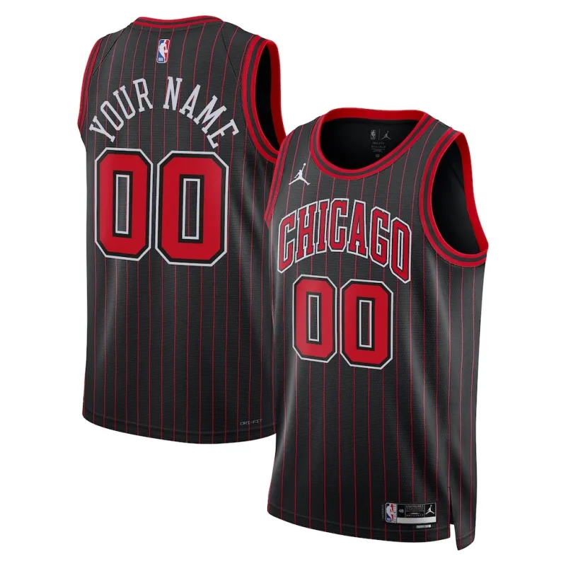 Chicago Bulls 2025/26 Unisex Swingman individuelles Trikot - Statement Edition - Schwarz