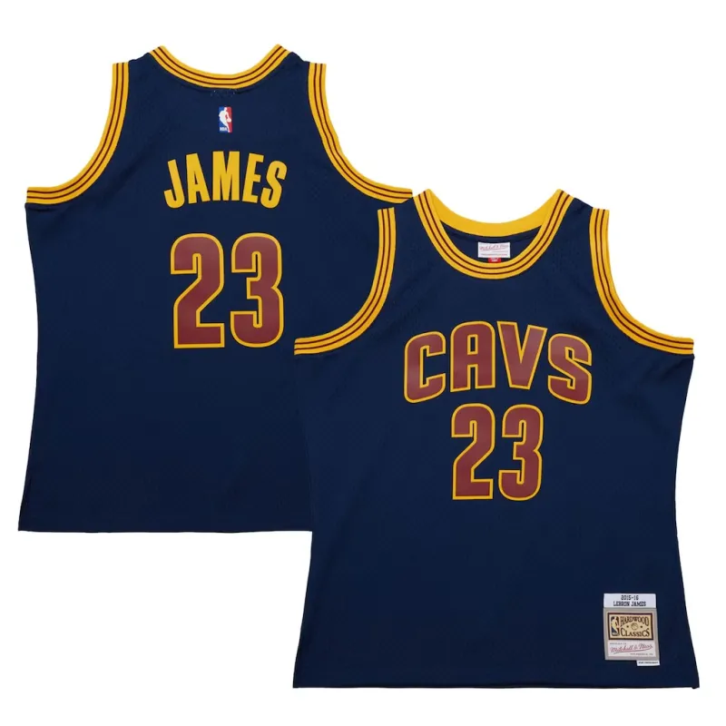 Camiseta Swingman Clásica Azul Marino Cleveland Cavaliers LeBron James 2015/16