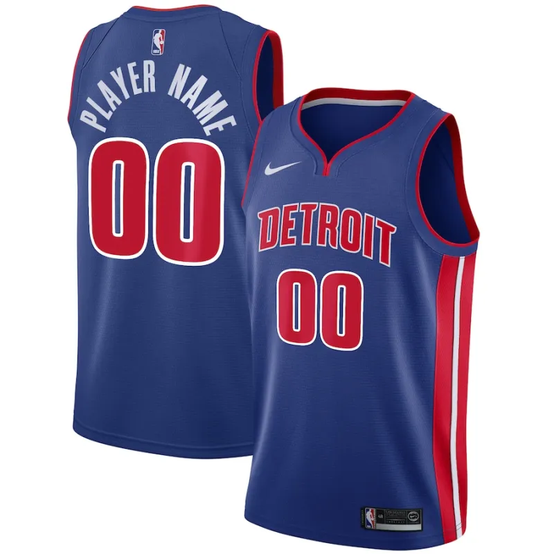 Camiseta Swingman personalizada de los Detroit Pistons - Edición Ícono - Azul