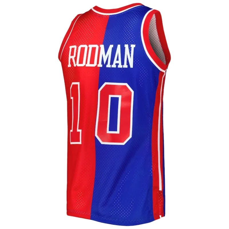 Dennis Rodman Detroit Pistons Mitchell & Ness Hardwood Classics 1988/89 Split Swingman Jersey