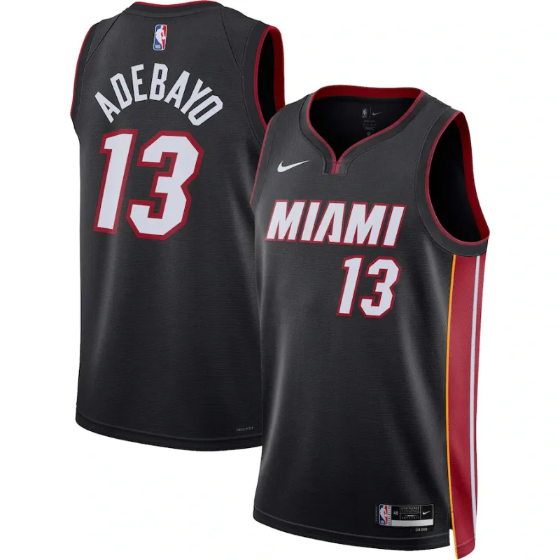 Bam Adebayo, Camiseta Swingman uni-sexo de los Miami Heat - Edición Ícono - Negro