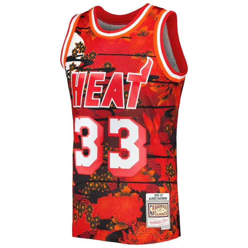 Alonzo Mourning Miami Heat Mitchell & Ness 1996/97 Hardwood Classics Lunar New Year Jersey