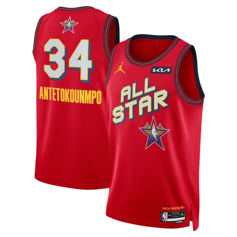 Jordan Giannis Antetokounmpo 2025 NBA All-Star Trikot - Rot Unisex