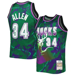 Ray Allen, Milwaukee Bucks Mitchell & Ness 1996/97 Classic Marble Swingman Jersey - Green
