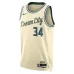 Milwaukee Bucks Giannis Antetokounmpo 2025/26 Maillot - Édition Ville - Crème