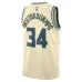 Milwaukee Bucks Giannis Antetokounmpo 2025/26 Maillot - Édition Ville - Crème