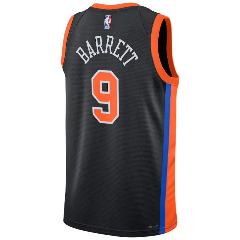 Maglia City Edition Swingman unisex nera New York Knicks RJ Barrett 2022/23