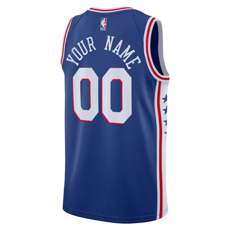 Philadelphia 76ers Unisex 2022/23 Season Swingman Custom Jersey Royal Edition - Icon Edition - Blue