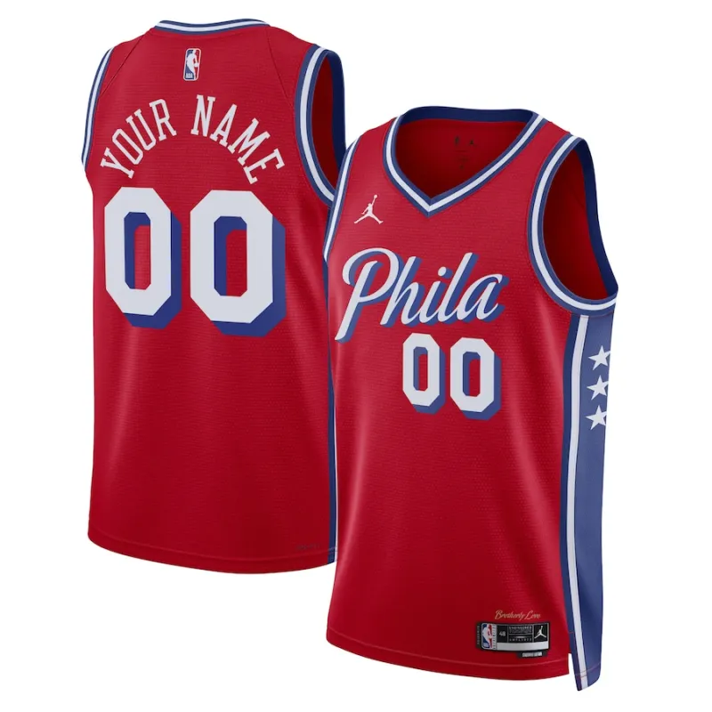 Philadelphia 76ers Jordan Brand Unisex 2022/23 Season Fan Custom Jersey - Statement Edition - Red